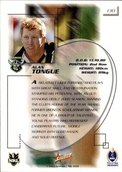 2002 Select Challenge #130 Alan Tongue Back